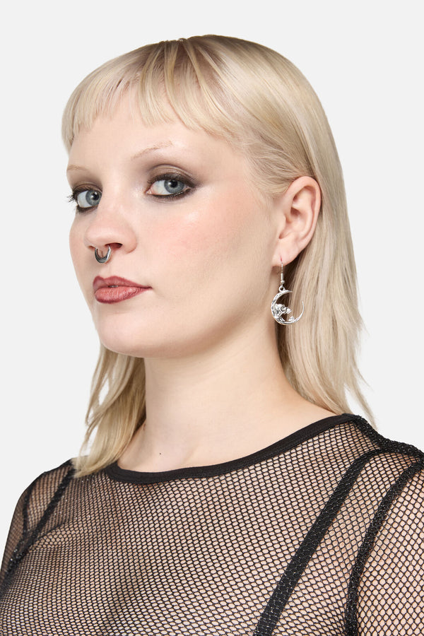 Black Friday - Night Skull Earrings - silver