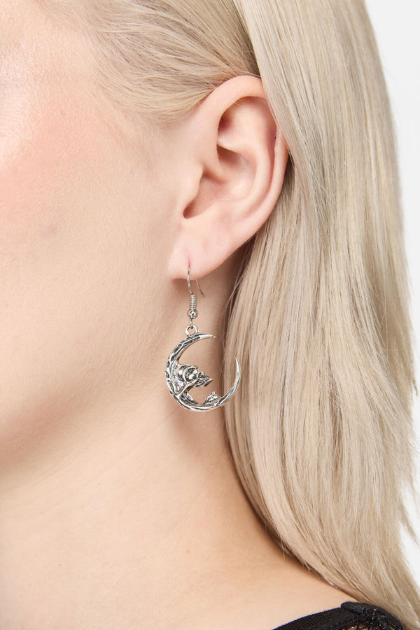Black Friday - Night Skull Earrings - silver