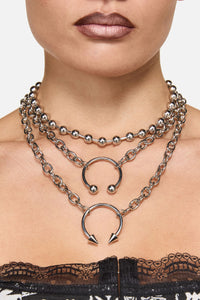 Black Friday - Punk'd Necklace Set - silver