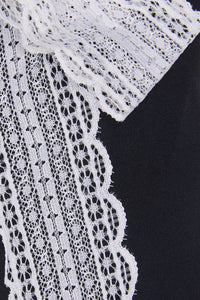Black Friday - Contrast Lace Long Socks - black