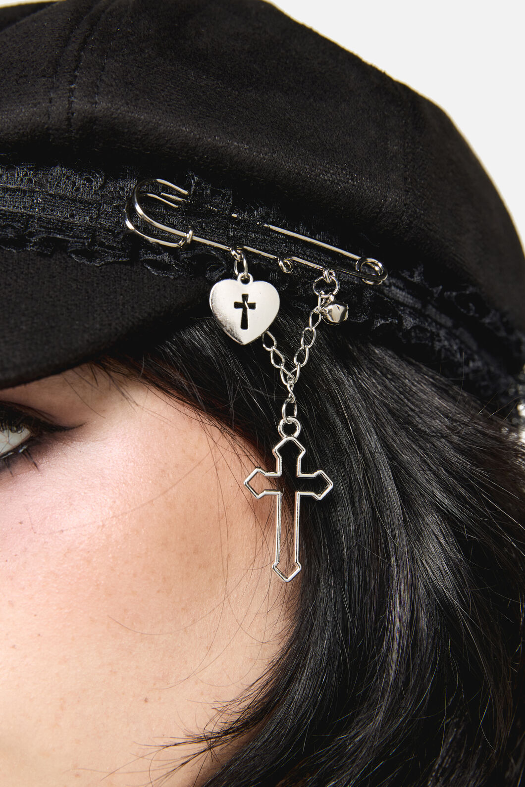 Black Friday - Ruffle & Removable Charm Hat - black