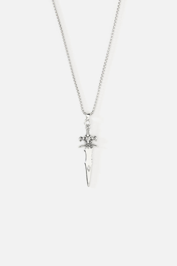 Black Friday - Sword Pendant Necklace - silver