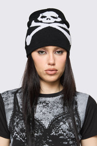 Black Friday - Skull Beanie - black-white