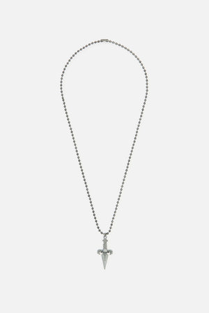 Black Friday - Skull Dagger Necklace - silver
