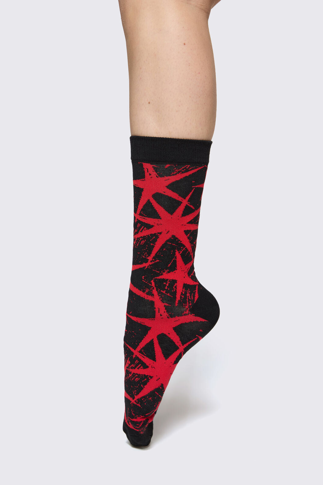 Black Friday - Trad Emo Star Socks - black-red