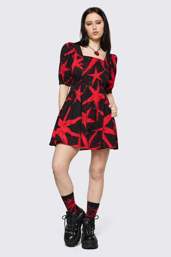 Black Friday - Trad Emo Star Socks - black-red