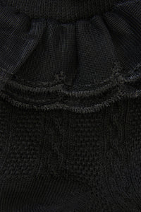 Black Friday - Double Lace Top Sock - black