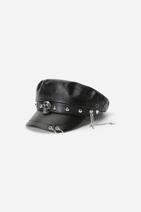 Black Friday - Studded & Skull Peak Cap - black