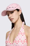 Black Friday - Washed Denim Star Stud Cap - pink