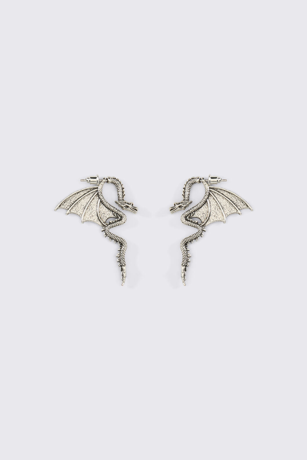Black Friday - Dragon Earrings - silver