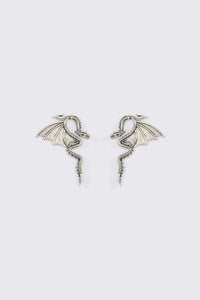 Black Friday - Dragon Earrings - silver