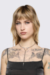 Black Friday - Dagger Drop Chain Necklace - silver