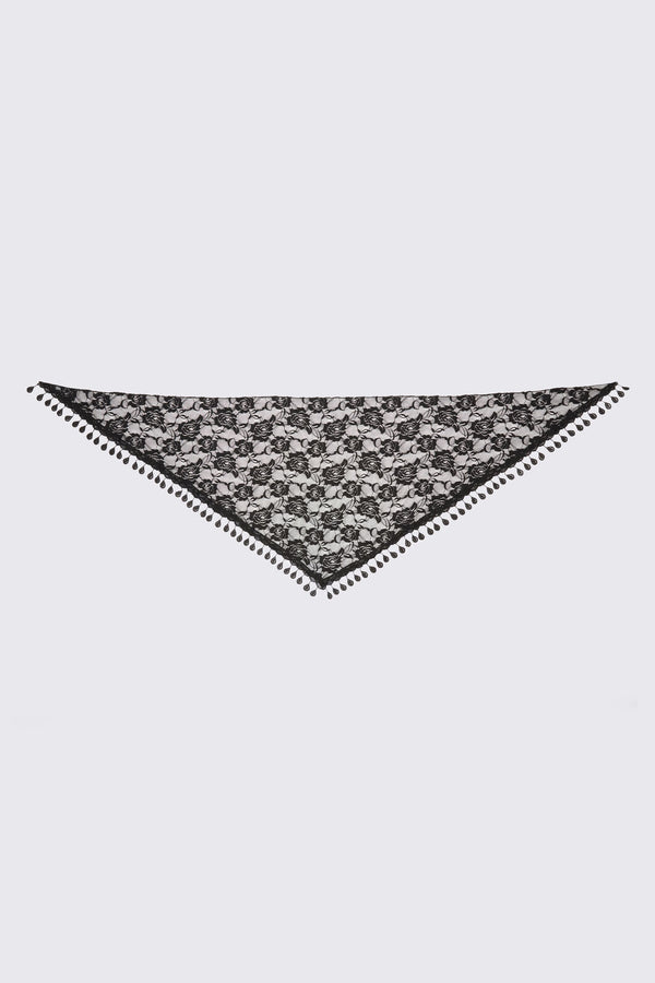 Black Friday - Floral Lace Scarf Shawl - black