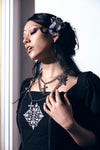 Black Friday - Gothic Cross Hair Clip - black-white
