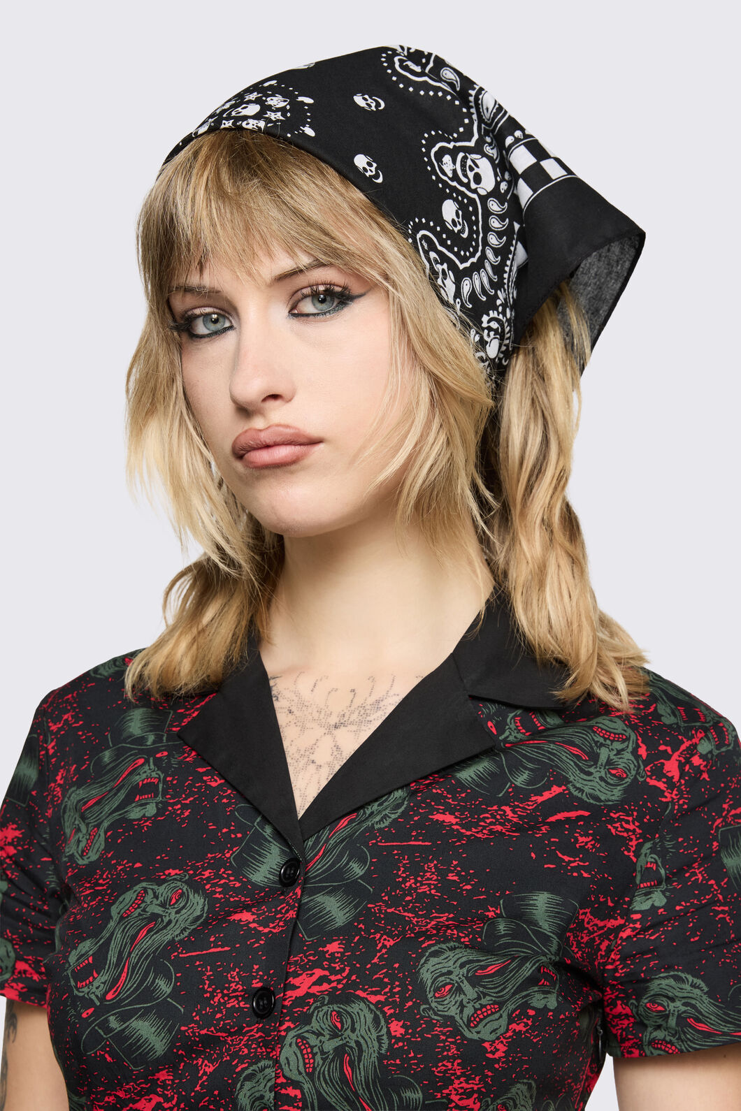 Black Friday - Paisley Skull Bandana - black