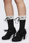 Black Friday - Black Lace & Ribbon Socks - black