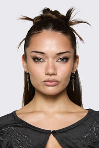 Black Friday - Sword Sleeper Earrings - silver