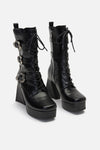 Black Friday - Triple Buckle Heeled Boots - black