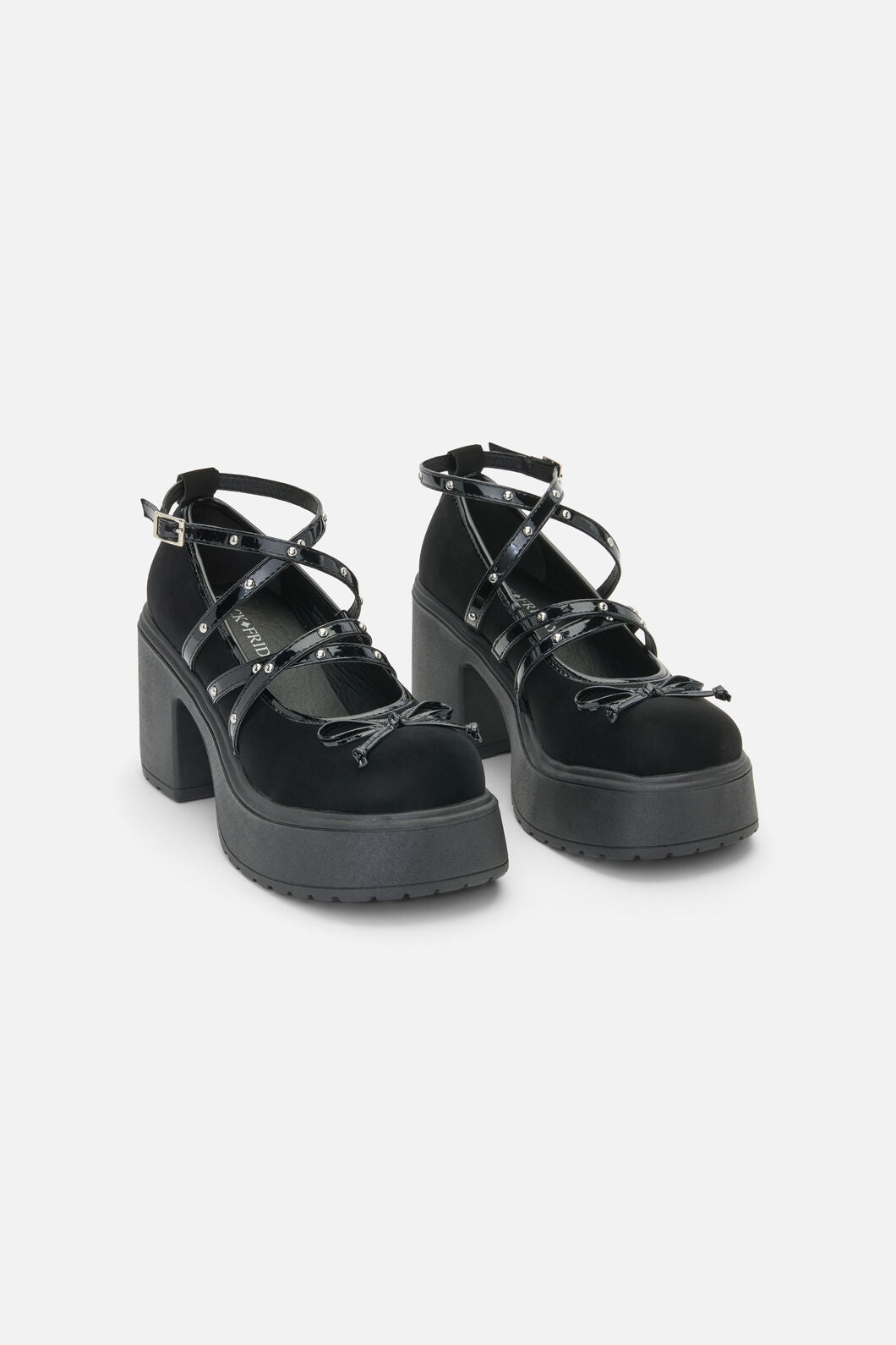 Black Friday - Faux Suede Criss Cross Mary Ja - black