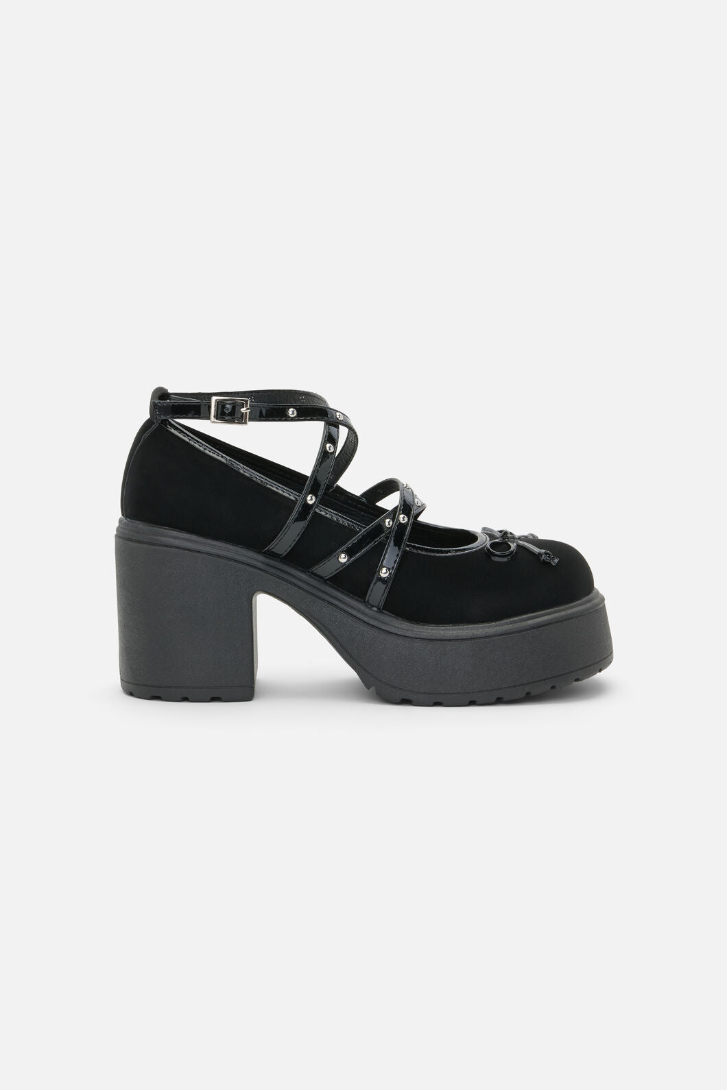 Black Friday - Faux Suede Criss Cross Mary Ja - black