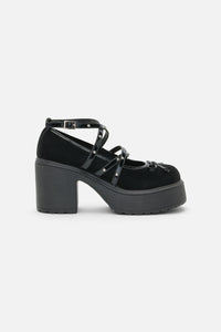 Black Friday - Faux Suede Criss Cross Mary Ja - black
