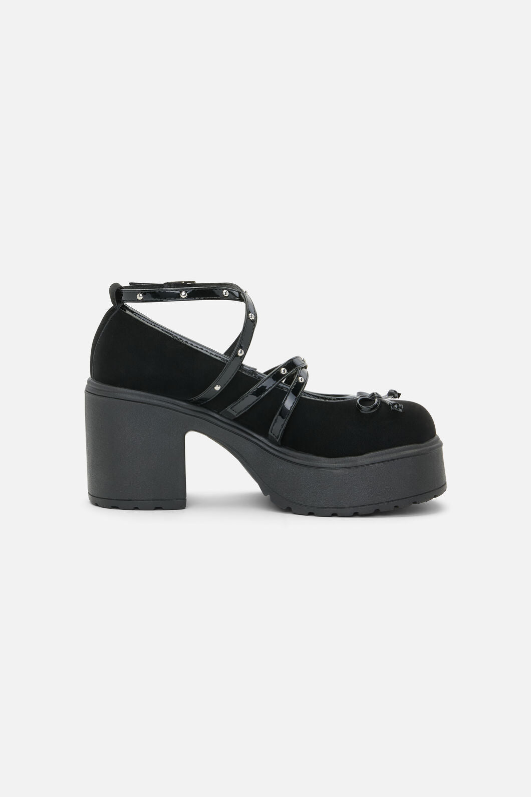 Black Friday - Faux Suede Criss Cross Mary Ja - black
