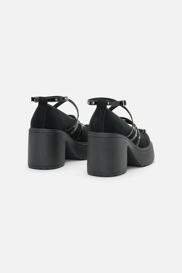 Black Friday - Faux Suede Criss Cross Mary Ja - black