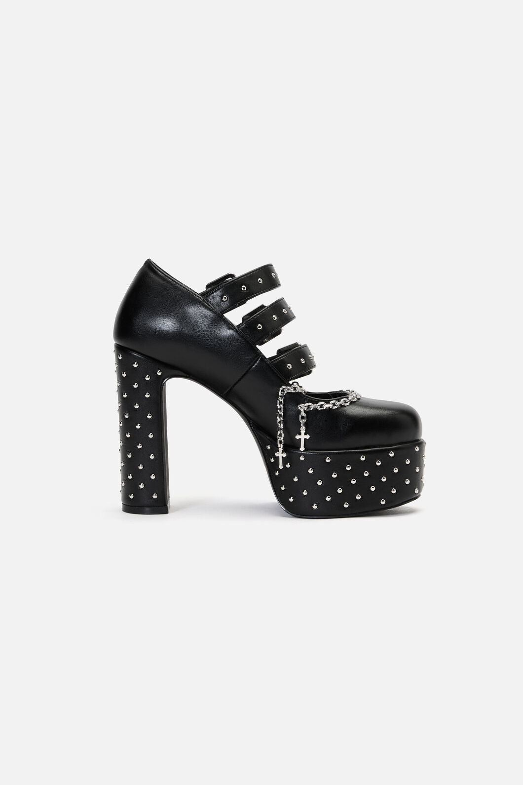 Black Friday - Chain Cross Studded Mary Janes - black