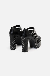 Black Friday - Chain Cross Studded Mary Janes - black