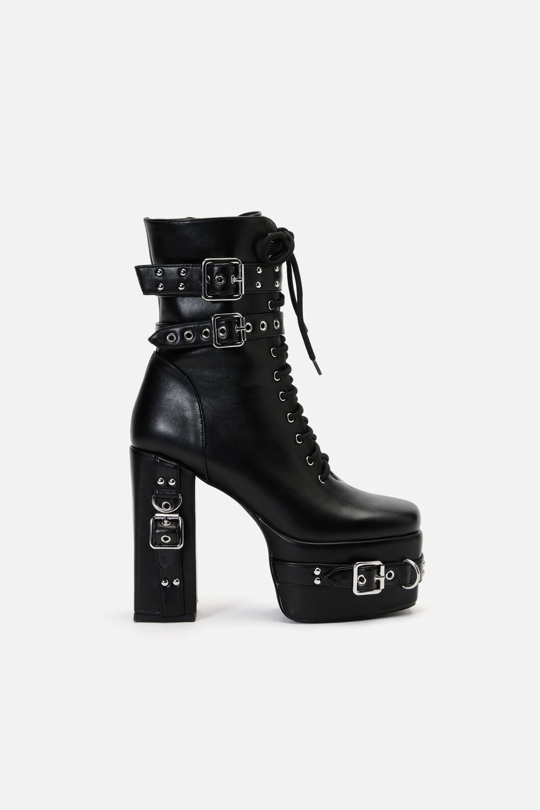 Black Friday - Lace Up Strappy Boots - black