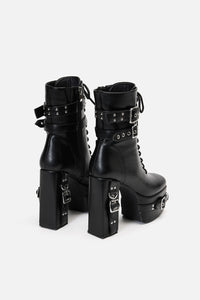 Black Friday - Lace Up Strappy Boots - black
