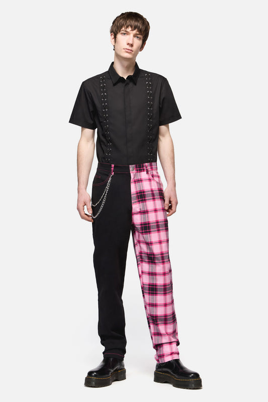 Dangerfield NZ - Rococo Life ContrastTartanPant - black-pink