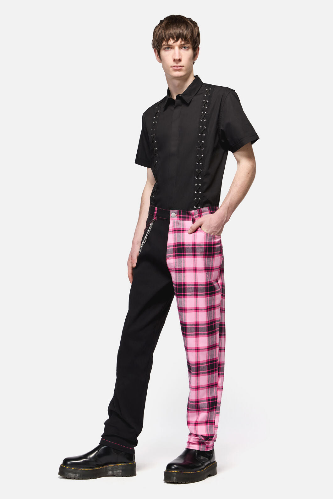Dangerfield NZ - Rococo Life ContrastTartanPant - black-pink