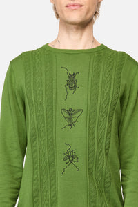 Dangerfield NZ - Insect Obsessed Cable Knit Jum - green
