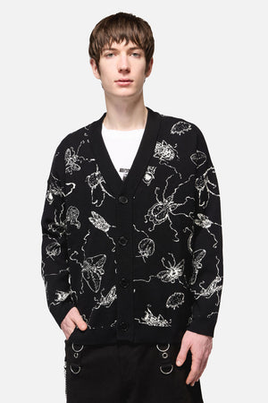 Dangerfield NZ - Dark Pieridae Knit Cardi - black