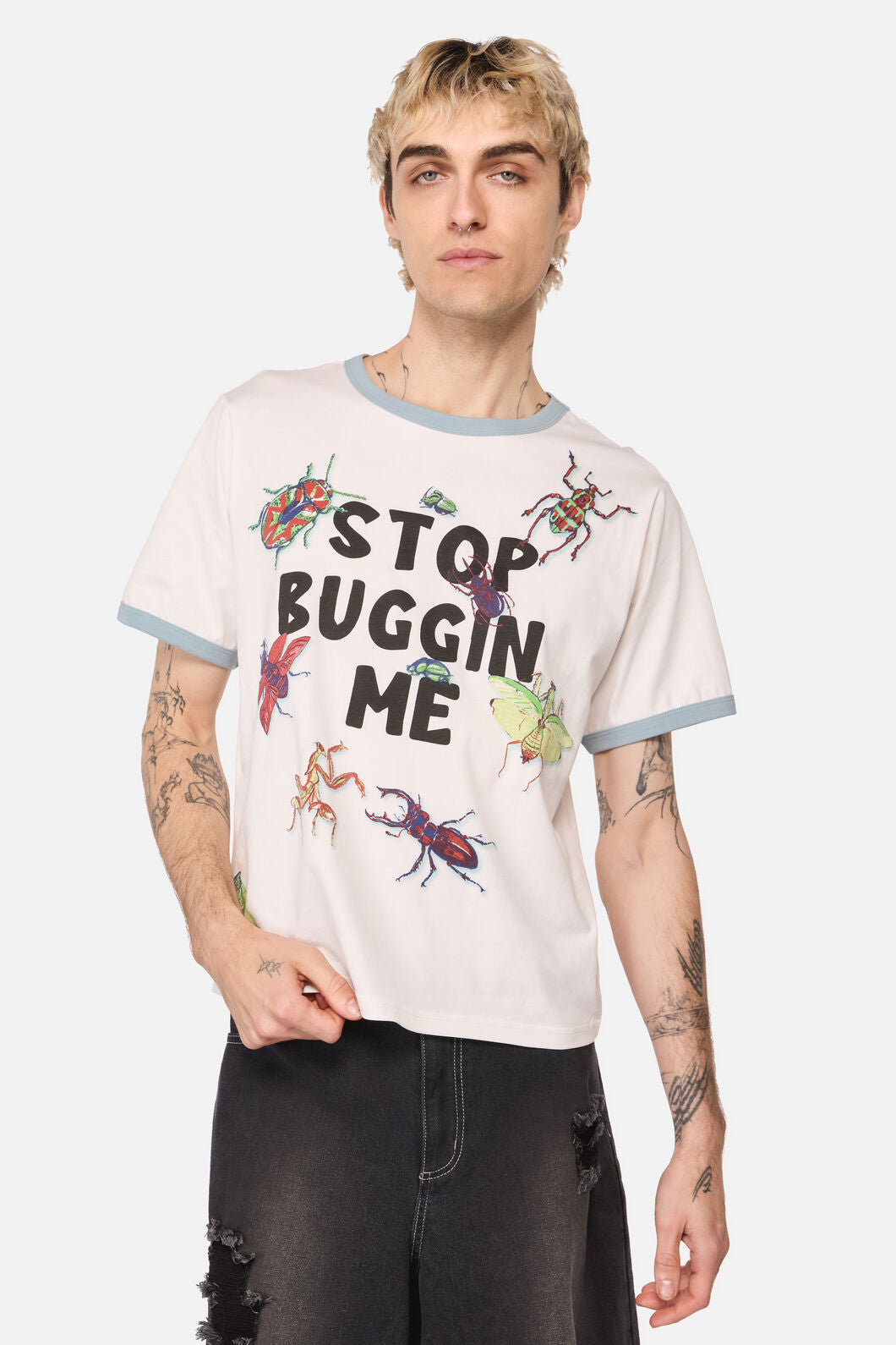 Dangerfield NZ - Stop Buggin Me Tee - cream