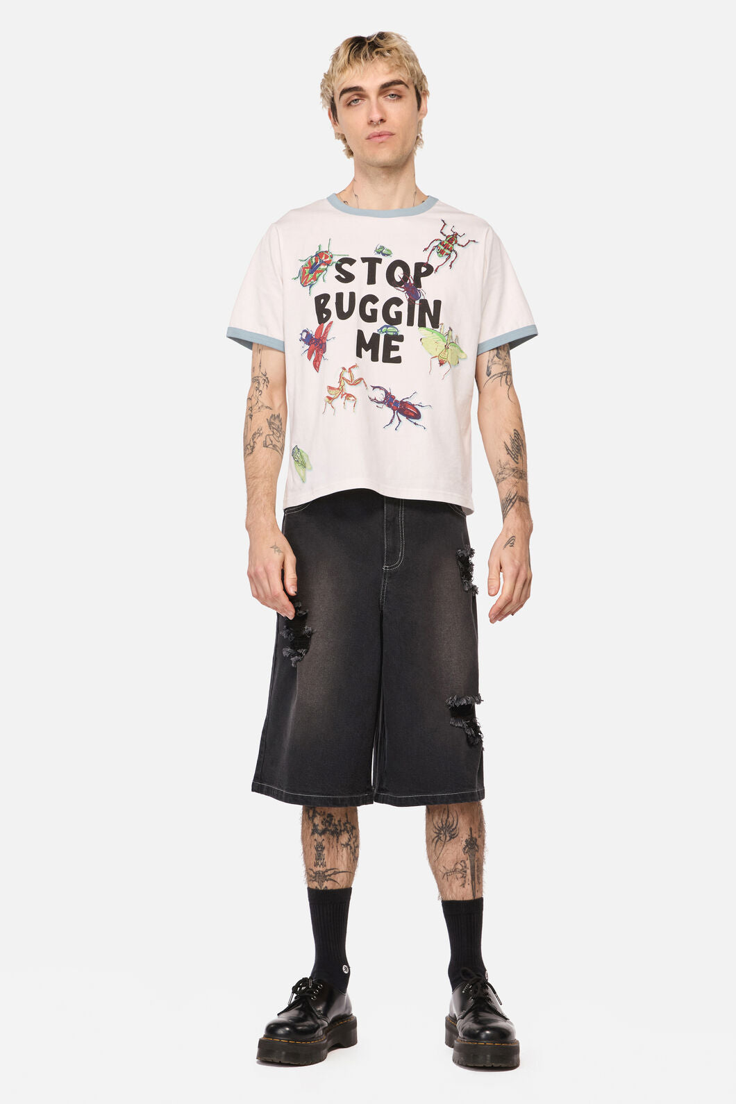 Dangerfield NZ - Stop Buggin Me Tee - cream