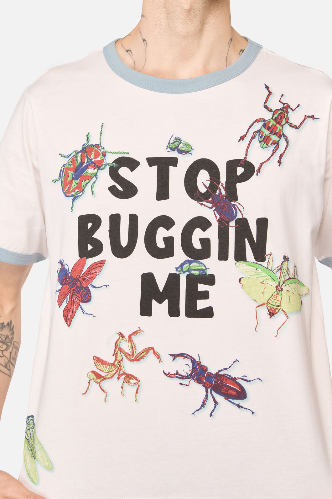 Dangerfield NZ - Stop Buggin Me Tee - cream