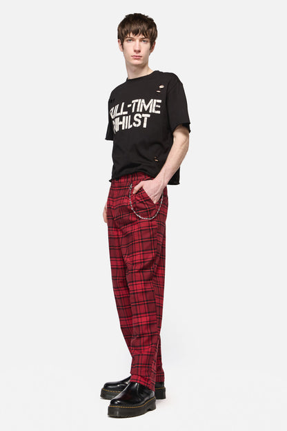 Dangerfield NZ - Over It Tartan Slim Fit Pants - red