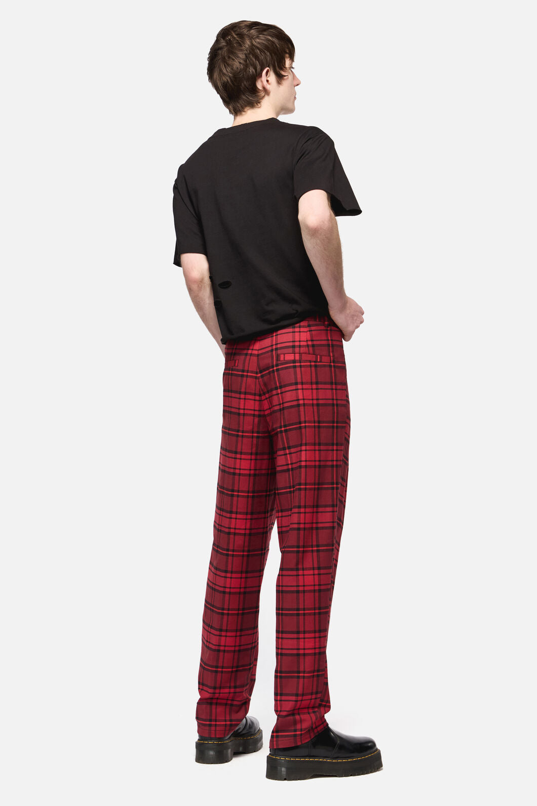 Dangerfield NZ - Over It Tartan Slim Fit Pants - red