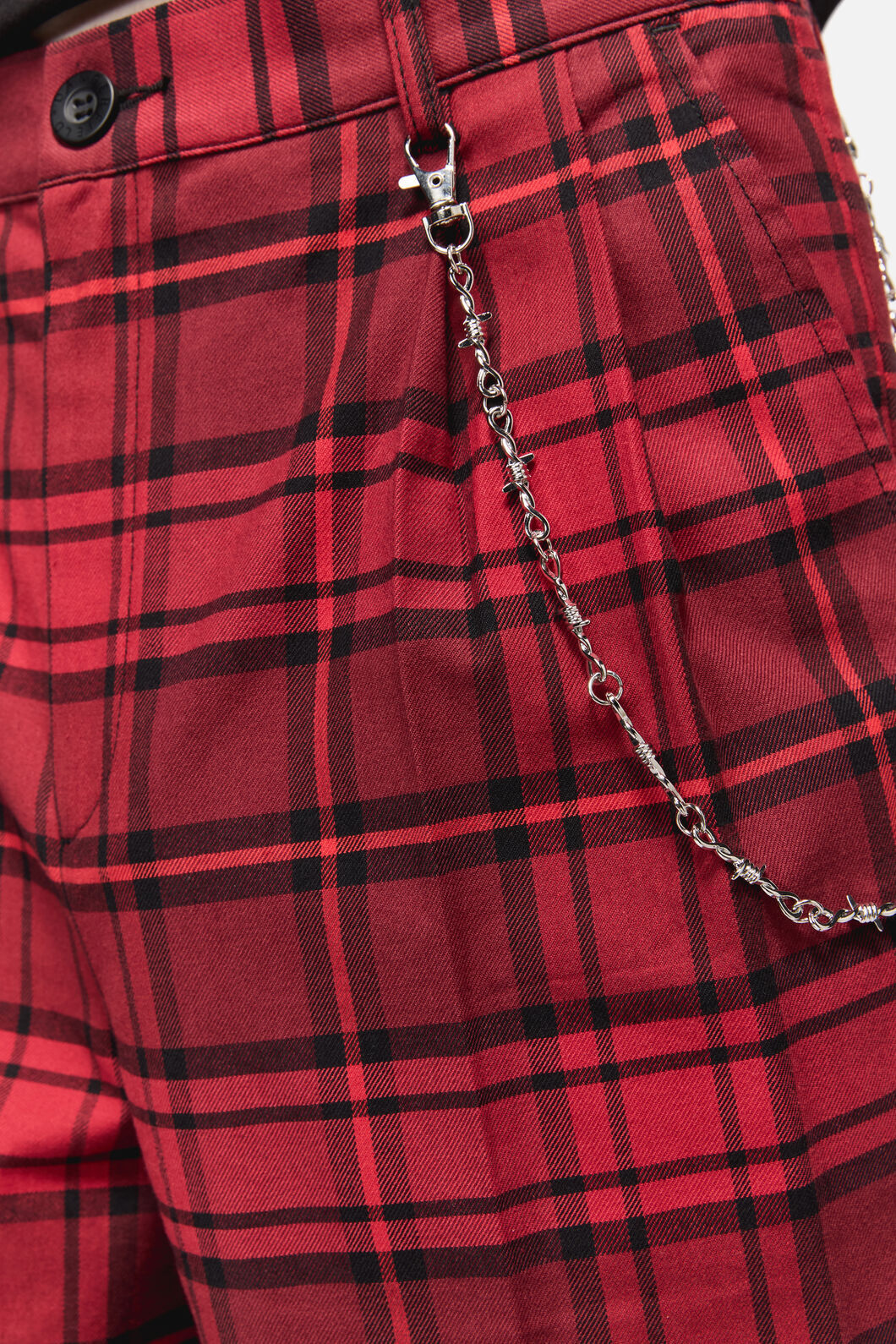 Dangerfield NZ - Over It Tartan Slim Fit Pants - red