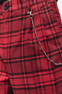 Dangerfield NZ - Over It Tartan Slim Fit Pants - red