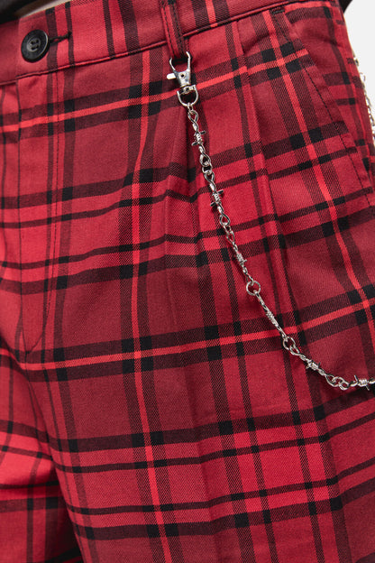 Dangerfield NZ - Over It Tartan Slim Fit Pants - red
