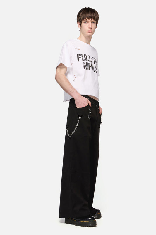 Dangerfield NZ - Defiant GrungeTrimWideLegCargo - black