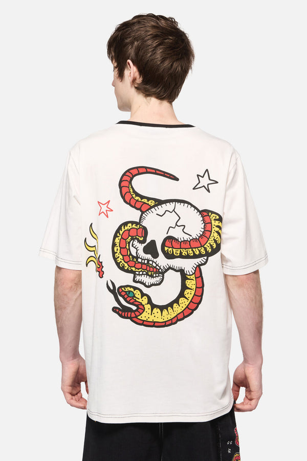 Dangerfield NZ - Lawless Print Tee - white