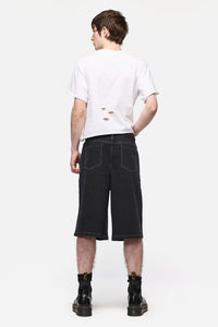 Dangerfield NZ - DenimDistressedUniWideLegJorts - black