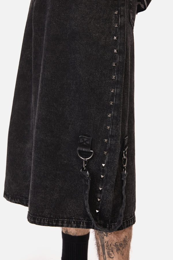 Dangerfield NZ - Lawless Stud Wide Leg Jeans - black
