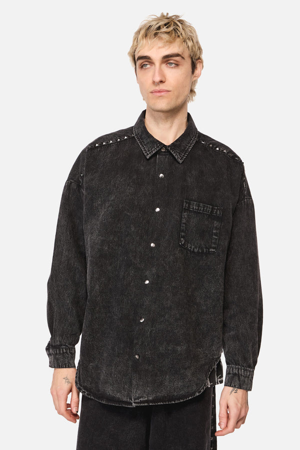 Dangerfield NZ - Lawless Stud LS Shirt - black