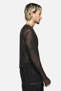 Dangerfield NZ - Batz Cropped Mesh Top - black