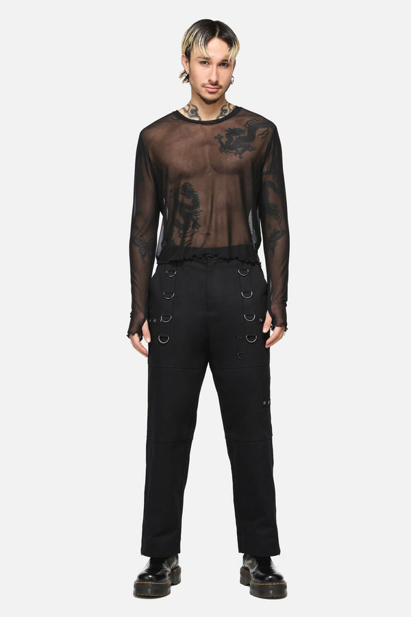 Dangerfield NZ - Batz Cropped Mesh Top - black